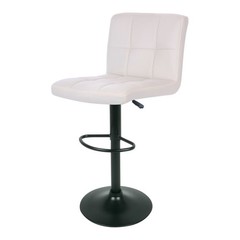 Бар стол Калипсо-12 кожа бяла/черна основа