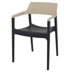 Стол Тулум черен/бежов