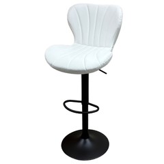 Бар стол Калипсо-19 кожа бяла/черна основа