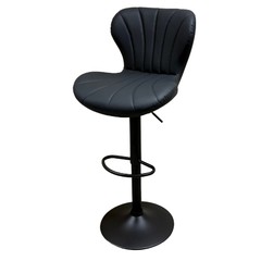 Бар стол Калипсо-19 кожа черна/черна основа